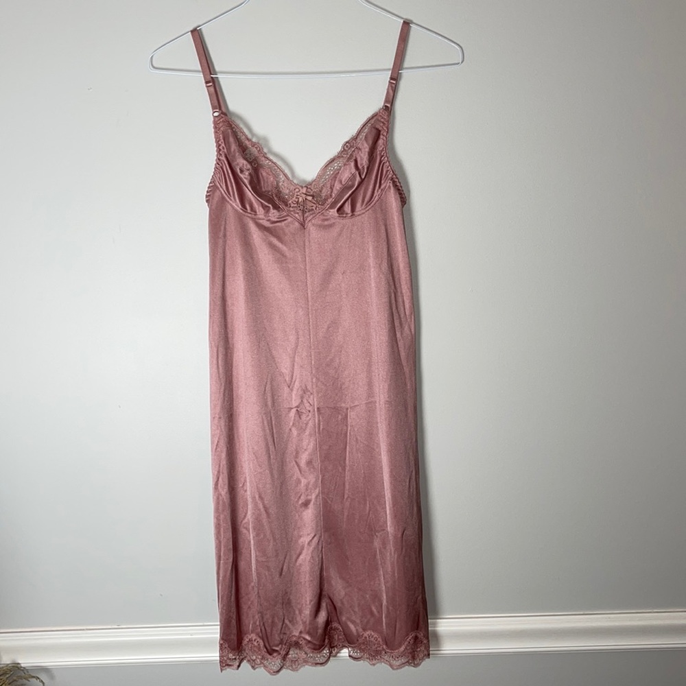 Warner Pink Nightgown Chemise Slip  36A